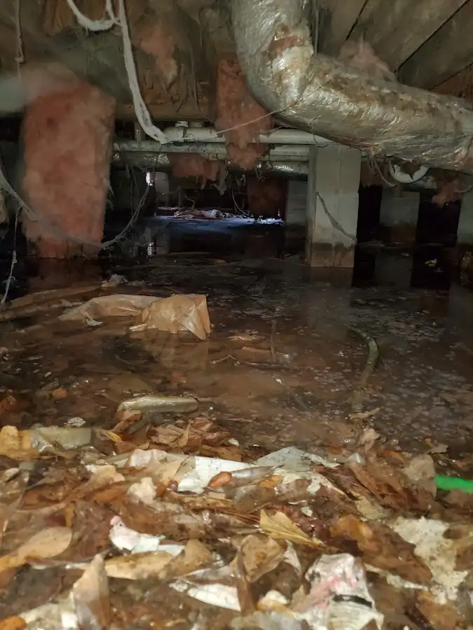 Crawl space flood assessment for Commercial Water Damage Restoration in Lawrence